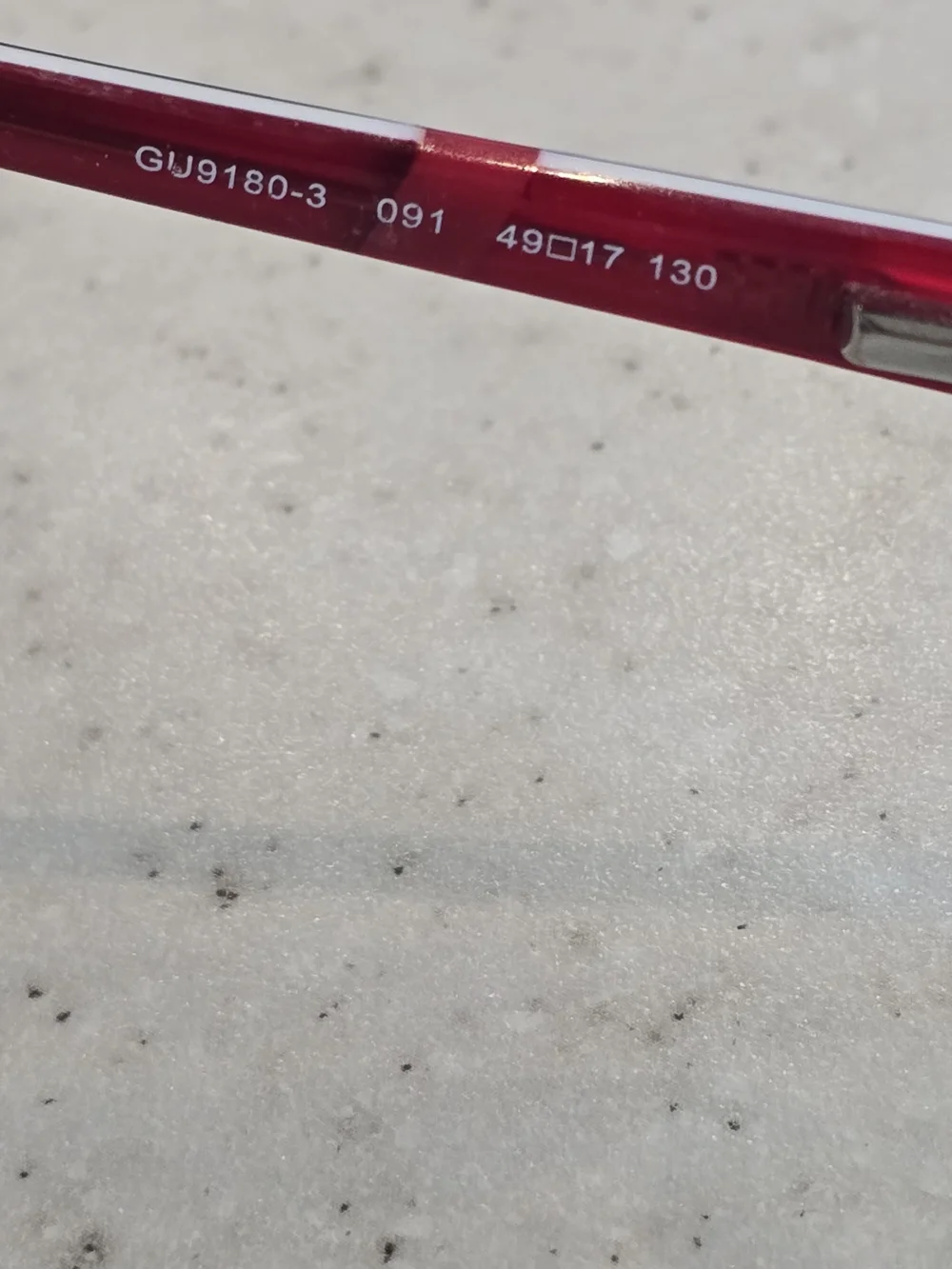 Guess GU9180-3 Eyeglass Frames Black Red 49-17-130 Rectangular Frames Only